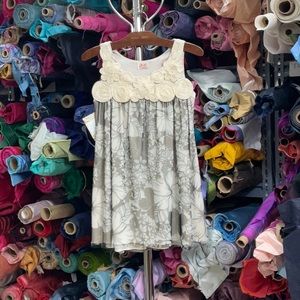 Ivory and grey empire cut children's dress